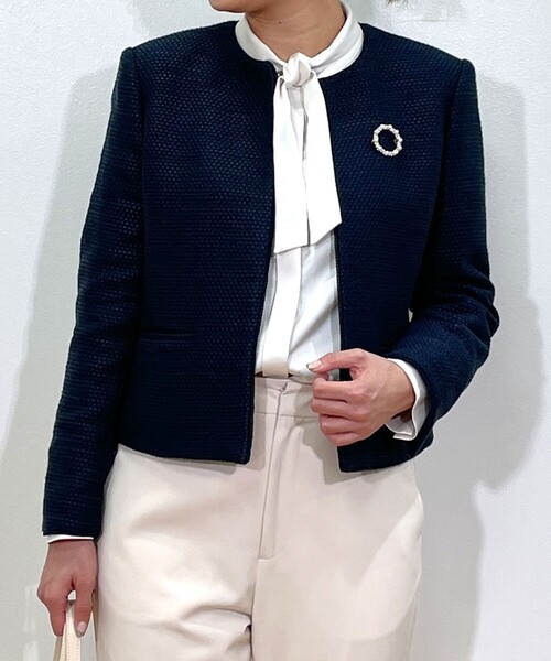 OPAQUE.CLIP（オペークドットクリップ）の「◆DELEGANT サテンタイブラウス【OPAQUE.CLIP NAVY】（シャツ/ブラウス・レディース・ナチュラル/ホワイト系・36/38/40/42）」の4枚目の写真