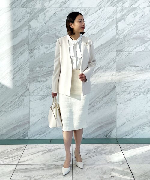 OPAQUE.CLIP（オペークドットクリップ）の「◆DELEGANT サテンタイブラウス【OPAQUE.CLIP NAVY】（シャツ/ブラウス・レディース・ナチュラル/ホワイト系・36/38/40/42）」の10枚目の写真