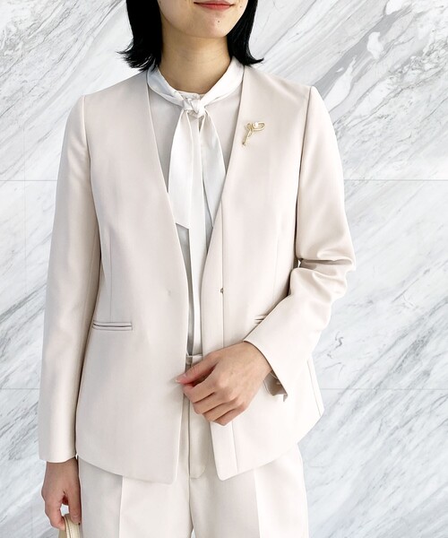 OPAQUE.CLIP（オペークドットクリップ）の「◆DELEGANT サテンタイブラウス【OPAQUE.CLIP NAVY】（シャツ/ブラウス・レディース・ナチュラル/ホワイト系・36/38/40/42）」の14枚目の写真