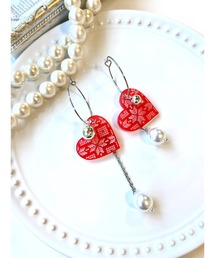 【MUURABBTI】ノルディック柄ハートのフープピアス(MA)