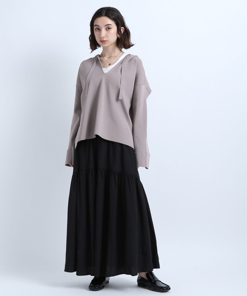 eL（エル）の「【eL】Wide Belt Gather Skirt/187099（スカート・レディース・ブラック/ベージュ/ライトグリーン・FREE）」の4枚目の写真