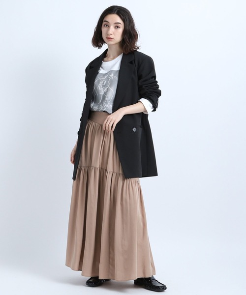 eL（エル）の「【eL】Wide Belt Gather Skirt/187099（スカート・レディース・ブラック/ベージュ/ライトグリーン・FREE）」の7枚目の写真