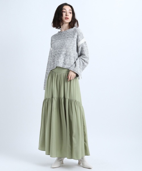 eL（エル）の「【eL】Wide Belt Gather Skirt/187099（スカート・レディース・ブラック/ベージュ/ライトグリーン・FREE）」の10枚目の写真