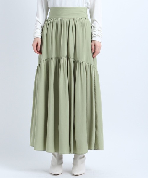 eL（エル）の「【eL】Wide Belt Gather Skirt/187099（スカート・レディース・ブラック/ベージュ/ライトグリーン・FREE）」の11枚目の写真