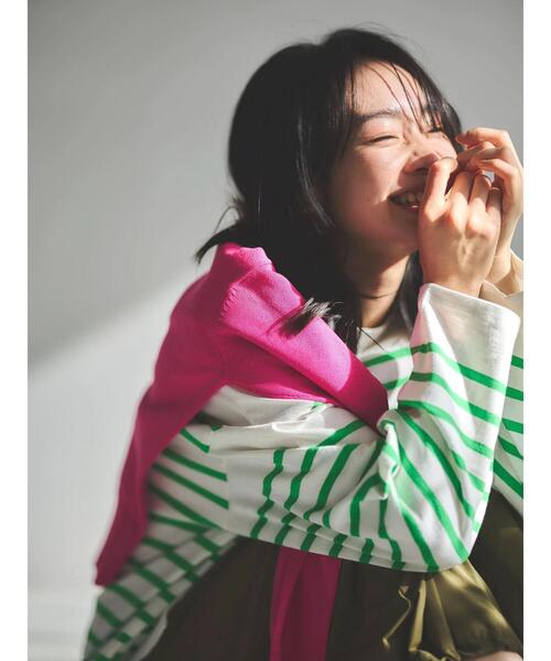 Green　Parks（グリーンパークス）の「パネルボーダーチュニック（Tシャツ/カットソー・レディース・グリーン/ネイビー/ブルー/ピンク・FREE）」の19枚目の写真