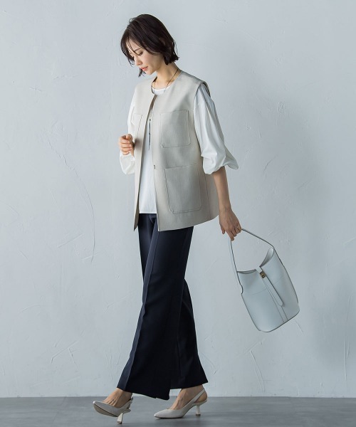 ポケットディティールジレ≪洗濯機で洗える≫