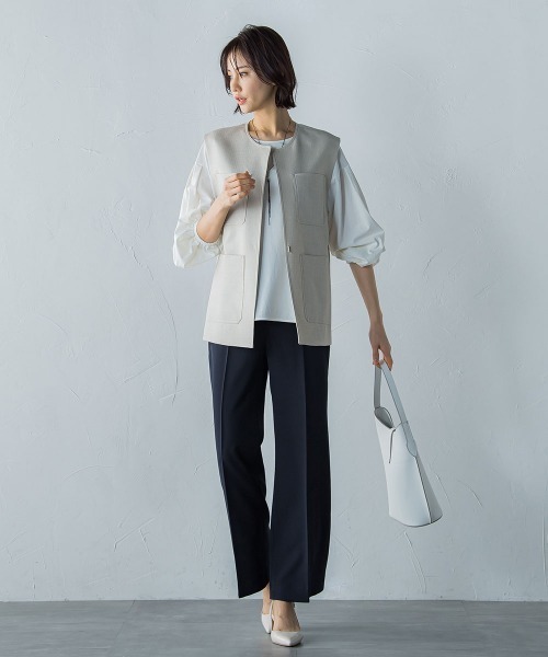 ポケットディティールジレ≪洗濯機で洗える≫