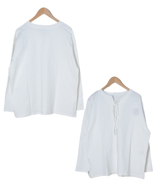 セール】2WAYフロントレースアップトップス（Tシャツ/カットソー
