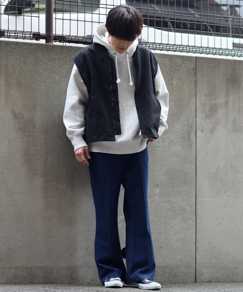 SITRY（シトリー）の「pin tuck denim flared pants/ピンタック デニム ワイド フレアパンツ（デニムパンツ・メンズ・ケミカルウォッシュ/インディゴブルー/ワンウォッシュ/グレー/ブラック・M/L/XL）」の17枚目の写真