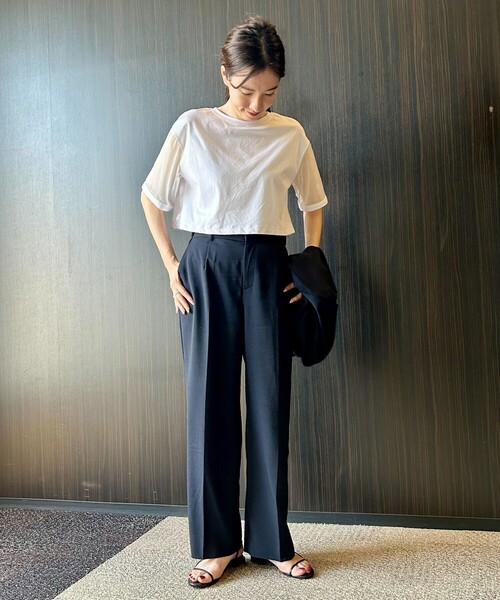 COMME CA ISM(コムサイズム)の「袖 シア― ショート トップス(Tシャツ/カットソー・レディース・ホワイト/ライトグレー・MEDIUM/LARGE)」の13枚目の写真