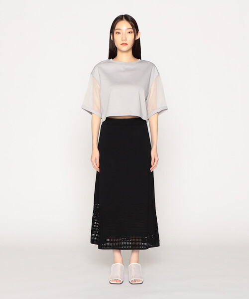 COMME CA ISM(コムサイズム)の「袖 シア― ショート トップス(Tシャツ/カットソー・レディース・ホワイト/ライトグレー・MEDIUM/LARGE)」の22枚目の写真