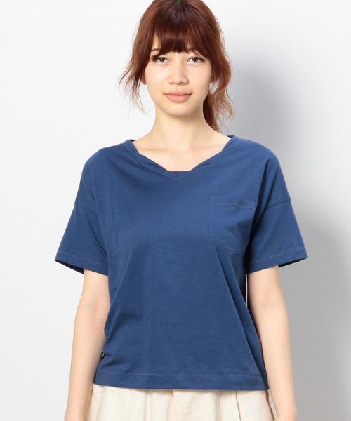 coen（コーエン）の「VネックスラブポケットTシャツ（Tシャツ/カットソー・レディース・ホワイト/ブラック/オレンジ/ケリー/マスタード/コバルトブルー・LARGE/MEDIUM）」の10枚目の写真