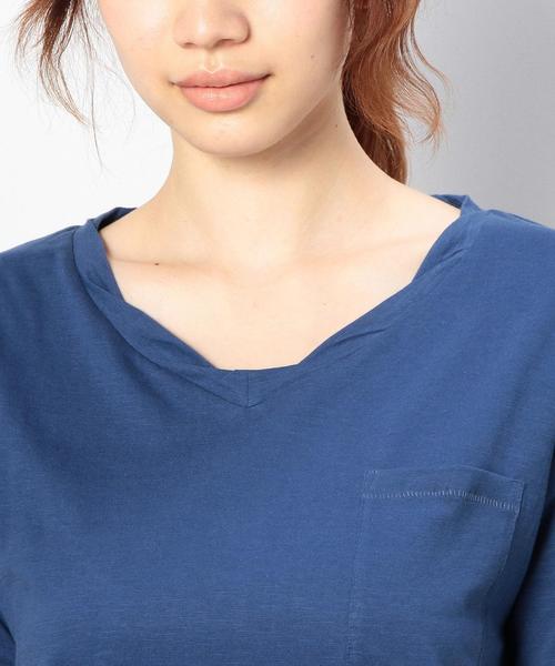 coen（コーエン）の「VネックスラブポケットTシャツ（Tシャツ/カットソー・レディース・ホワイト/ブラック/オレンジ/ケリー/マスタード/コバルトブルー・LARGE/MEDIUM）」の13枚目の写真