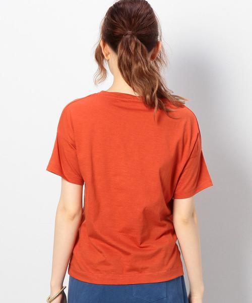 coen（コーエン）の「VネックスラブポケットTシャツ（Tシャツ/カットソー・レディース・ホワイト/ブラック/オレンジ/ケリー/マスタード/コバルトブルー・LARGE/MEDIUM）」の18枚目の写真