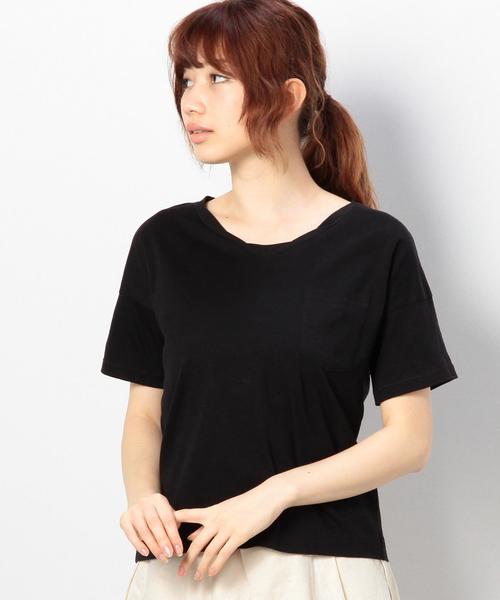 coen（コーエン）の「VネックスラブポケットTシャツ（Tシャツ/カットソー・レディース・ホワイト/ブラック/オレンジ/ケリー/マスタード/コバルトブルー・LARGE/MEDIUM）」の7枚目の写真