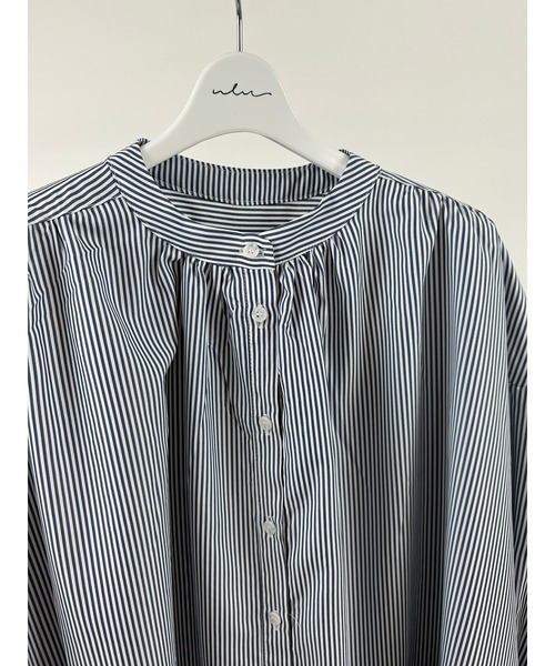 ulu(ウル)の「Stripe gather long dress(ワンピース・レディース・ネイビー・FREE)」の8枚目の写真