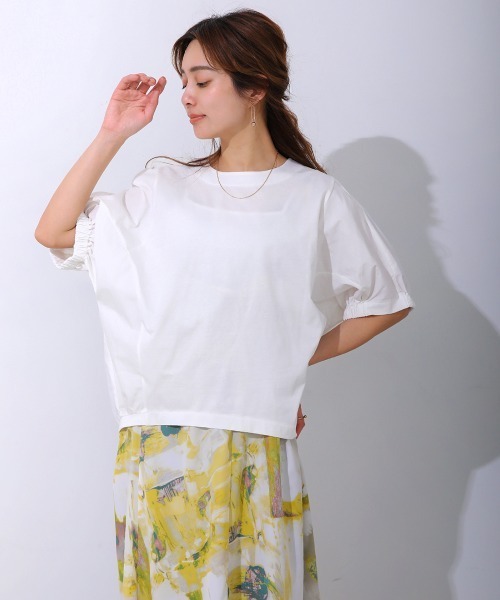 Bou Jeloud(ブージュルード)の「コットンWシルケットプルオーバー(Tシャツ/カットソー・レディース・ブラック/ホワイト/パープル/ネイビー・FREE)」の13枚目の写真