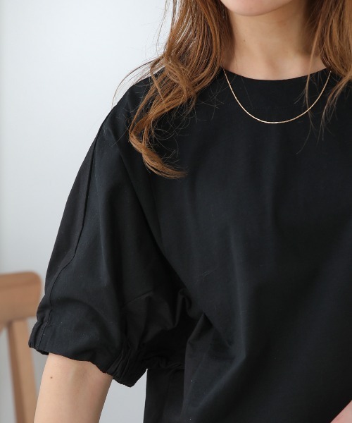 Bou Jeloud(ブージュルード)の「コットンWシルケットプルオーバー(Tシャツ/カットソー・レディース・ブラック/ホワイト/パープル/ネイビー・FREE)」の5枚目の写真