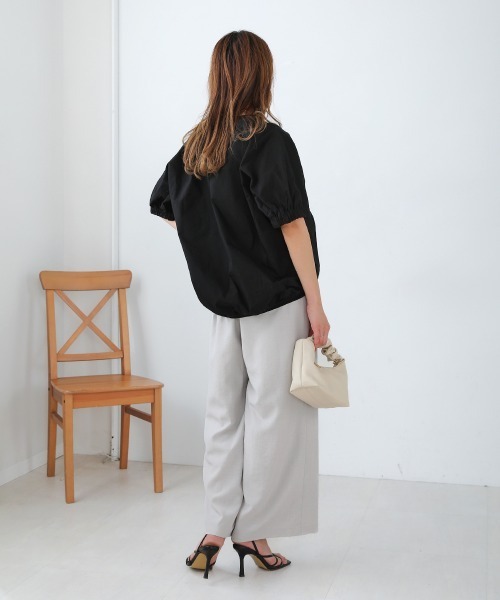 Bou Jeloud(ブージュルード)の「コットンWシルケットプルオーバー(Tシャツ/カットソー・レディース・ブラック/ホワイト/パープル/ネイビー・FREE)」の10枚目の写真