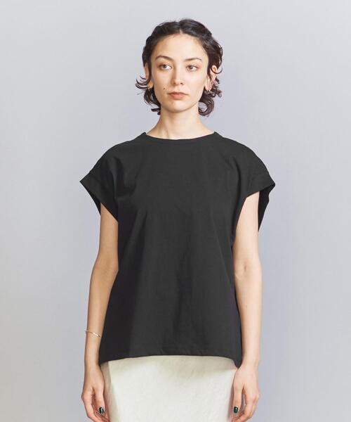 BEAUTY&YOUTH UNITED ARROWS(ビューティーアンドユースユナイテッドアローズ)の「コットン天竺 バックボタン プルオーバー(Tシャツ/カットソー・レディース・ホワイト/ブラック/コバルトブルー・FREE)」の4枚目の写真