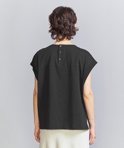 BEAUTY&YOUTH UNITED ARROWS(ビューティーアンドユースユナイテッドアローズ)の「コットン天竺 バックボタン プルオーバー(Tシャツ/カットソー・レディース・ホワイト/ブラック/コバルトブルー・FREE)」の6枚目の写真