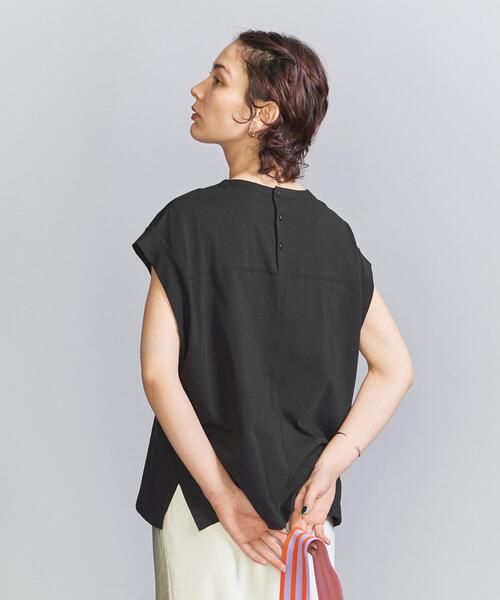 BEAUTY&YOUTH UNITED ARROWS(ビューティーアンドユースユナイテッドアローズ)の「コットン天竺 バックボタン プルオーバー(Tシャツ/カットソー・レディース・ホワイト/ブラック/コバルトブルー・FREE)」の7枚目の写真