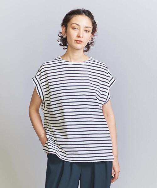 BEAUTY&YOUTH UNITED ARROWS(ビューティーアンドユースユナイテッドアローズ)の「コットン天竺 バックボタン プルオーバー(Tシャツ/カットソー・レディース・ホワイト/ブラック/コバルトブルー・FREE)」の9枚目の写真