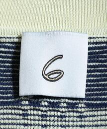 6（ロク）の「＜6(ROKU)＞BORDER COLLOR KNIT PULLOVER