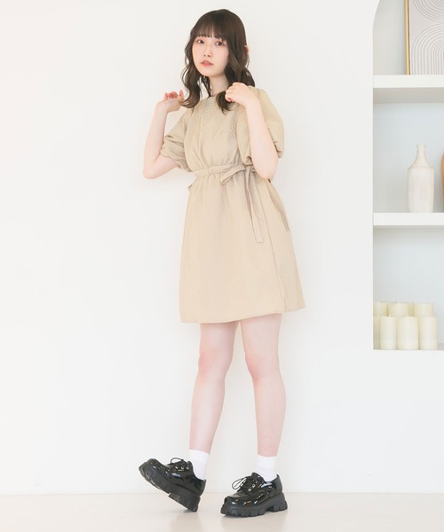 moulis'(ムーリス)の「ぽこぽこジャガードミニワンピース(ワンピース・レディース・グリーン/ベージュ/ブラック・MEDIUM/LARGE)」の7枚目の写真