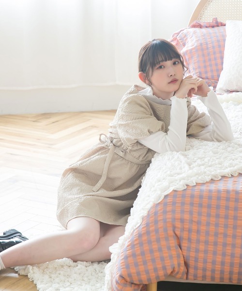 moulis'(ムーリス)の「ぽこぽこジャガードミニワンピース(ワンピース・レディース・グリーン/ベージュ/ブラック・MEDIUM/LARGE)」の10枚目の写真