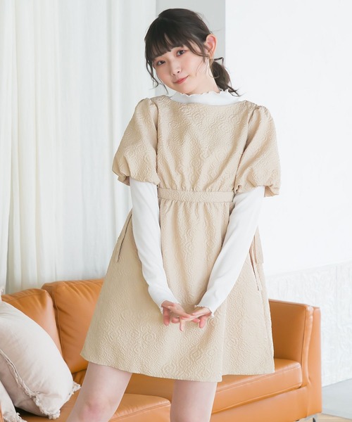 moulis'(ムーリス)の「ぽこぽこジャガードミニワンピース(ワンピース・レディース・グリーン/ベージュ/ブラック・MEDIUM/LARGE)」の11枚目の写真