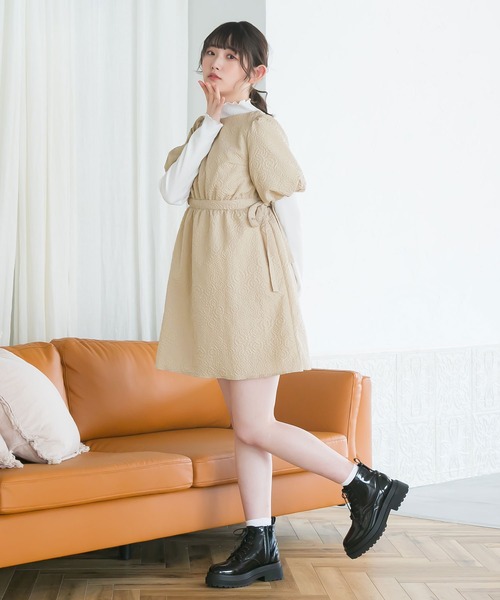 moulis'(ムーリス)の「ぽこぽこジャガードミニワンピース(ワンピース・レディース・グリーン/ベージュ/ブラック・MEDIUM/LARGE)」の12枚目の写真