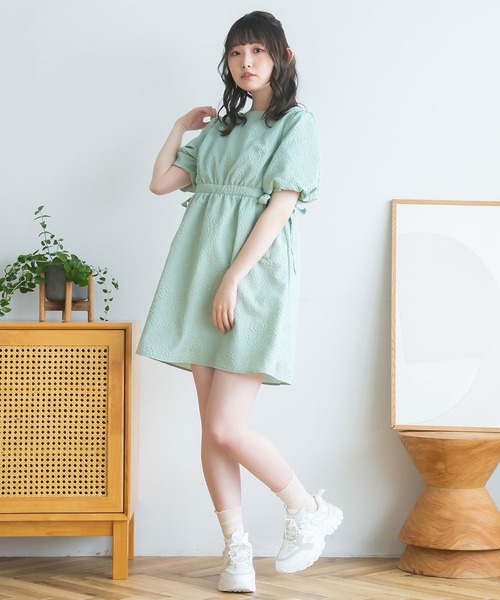 moulis'(ムーリス)の「ぽこぽこジャガードミニワンピース(ワンピース・レディース・グリーン/ベージュ/ブラック・MEDIUM/LARGE)」の14枚目の写真