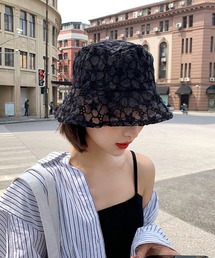 Silly（シリー）の「【アウトドアコーデに!】フラワーレースバケットハット（ハット）」