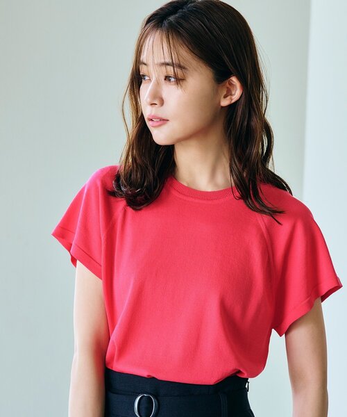 grove（グローブ）の「◆【ひんやり/UV/洗える/毛玉になりにくい】やわらかドライタッチラグランニット（ニット/セーター・レディース・ホワイト系5/ピンク系/オフホワイト/ライトブルー/ブラック・03/02/01/05/04）」の5枚目の写真