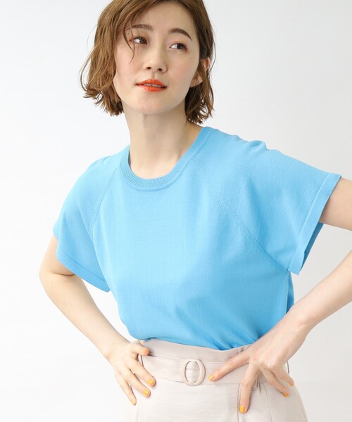 grove（グローブ）の「◆【ひんやり/UV/洗える/毛玉になりにくい】やわらかドライタッチラグランニット（ニット/セーター・レディース・ホワイト系5/ピンク系/オフホワイト/ライトブルー/ブラック・03/02/01/05/04）」の22枚目の写真