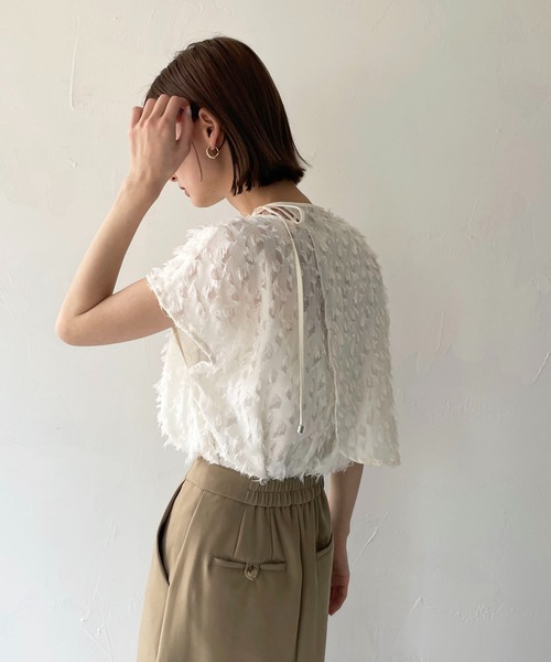 CLEIO(クレイオ)の「【CLEIO】フリンジジョーゼットレイヤーブラウス(シャツ/ブラウス・レディース・ブラック/アイボリー・FREE)」の8枚目の写真