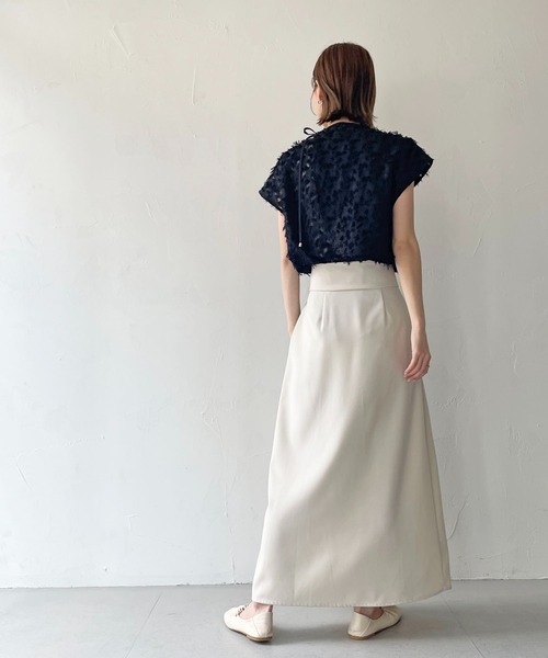 CLEIO(クレイオ)の「【CLEIO】フリンジジョーゼットレイヤーブラウス(シャツ/ブラウス・レディース・ブラック/アイボリー・FREE)」の5枚目の写真