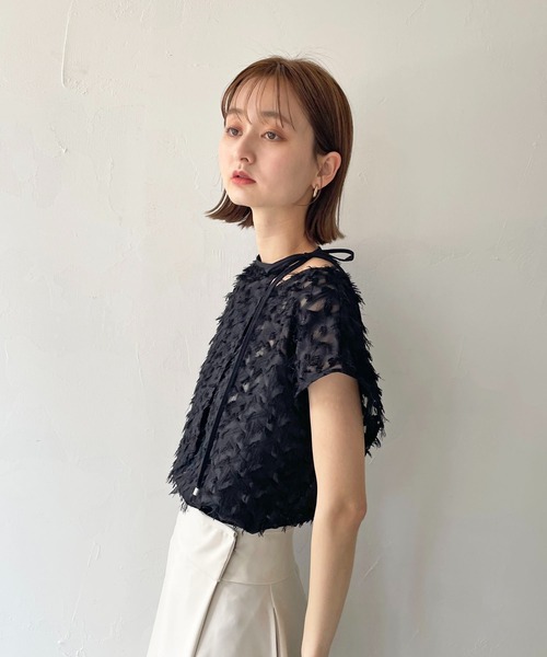 CLEIO(クレイオ)の「【CLEIO】フリンジジョーゼットレイヤーブラウス(シャツ/ブラウス・レディース・ブラック/アイボリー・FREE)」の17枚目の写真