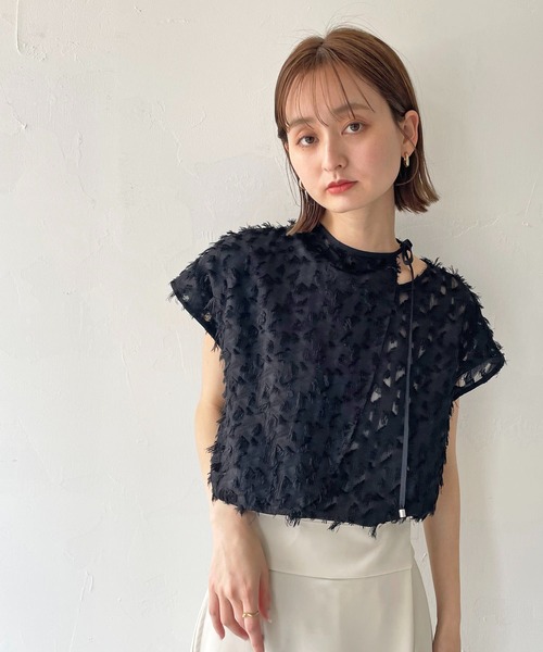 CLEIO(クレイオ)の「【CLEIO】フリンジジョーゼットレイヤーブラウス(シャツ/ブラウス・レディース・ブラック/アイボリー・FREE)」の22枚目の写真