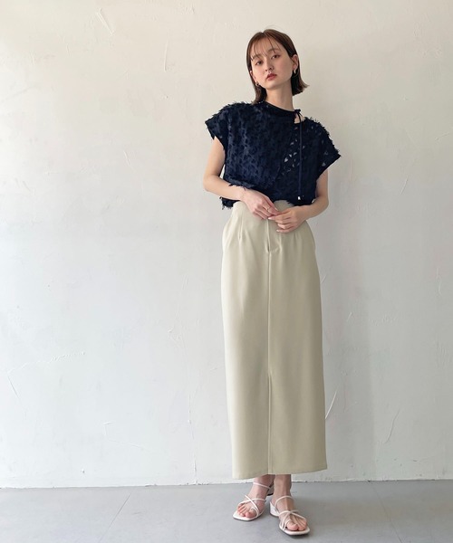 CLEIO(クレイオ)の「【CLEIO】フリンジジョーゼットレイヤーブラウス(シャツ/ブラウス・レディース・ブラック/アイボリー・FREE)」の18枚目の写真