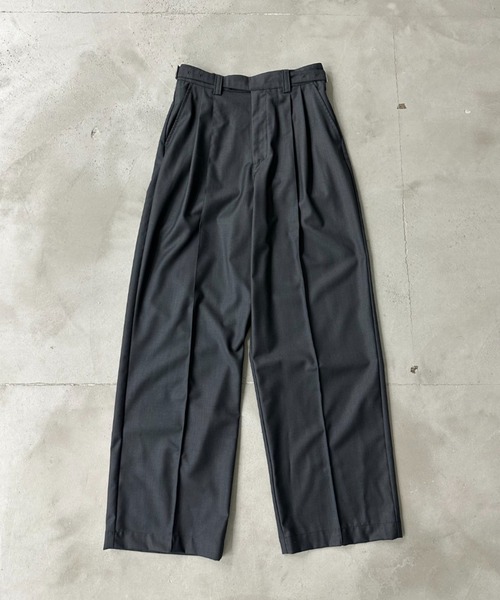 ONCILY（オンシェリー）の「WIDE STRAIGHT GURKHA SLACKS / ワイドストレートグルカスラックス（スラックス・メンズ・アイボリー/ブルーグリーン/チャコールグレー・LARGE/MEDIUM/SMALL）」の7枚目の写真