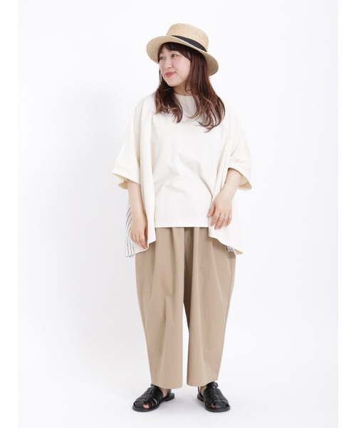 Samansa Mos2(サマンサ モスモス)の「後ろ切替ドッキングカットソー(Tシャツ/カットソー・レディース・ネイビー/ミント/キナリ/オフホワイト・フリ-)」の9枚目の写真