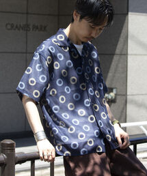 GLOSTER | 【GLOSTER/グロスター】ジオメトリック柄 オープンカラーシャツ メッシュシャツ(シャツ/ブラウス)