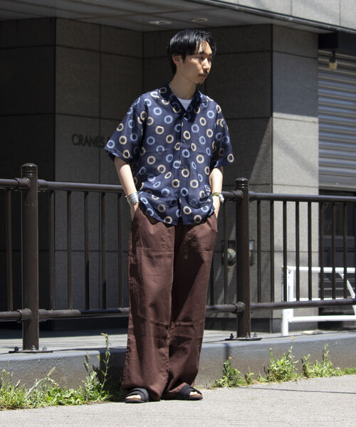 GLOSTER（グロスター）の「【GLOSTER/グロスター】ジオメトリック柄 オープンカラーシャツ メッシュシャツ（シャツ/ブラウス・メンズ・ブラック/ネイビー/ホワイト・S/M/L）」の17枚目の写真