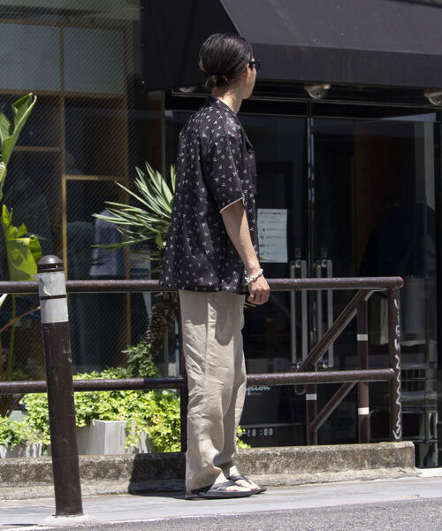 GLOSTER（グロスター）の「【GLOSTER/グロスター】ジオメトリック柄 オープンカラーシャツ メッシュシャツ（シャツ/ブラウス・メンズ・ブラック/ネイビー/ホワイト・S/M/L）」の13枚目の写真