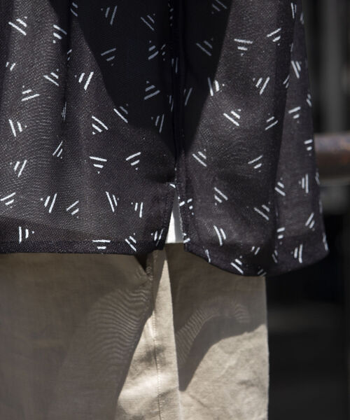 GLOSTER（グロスター）の「【GLOSTER/グロスター】ジオメトリック柄 オープンカラーシャツ メッシュシャツ（シャツ/ブラウス・メンズ・ブラック/ネイビー/ホワイト・S/M/L）」の20枚目の写真