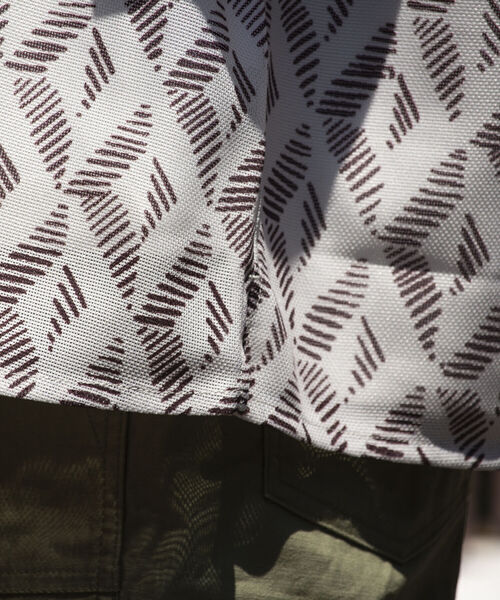 GLOSTER（グロスター）の「【GLOSTER/グロスター】ジオメトリック柄 オープンカラーシャツ メッシュシャツ（シャツ/ブラウス・メンズ・ブラック/ネイビー/ホワイト・S/M/L）」の16枚目の写真