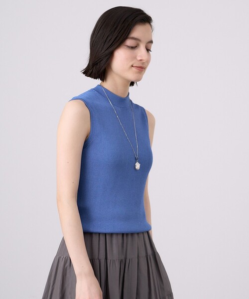 ANAYI｜アセテートポリエステルノースリーブプルオーバー