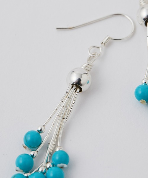 ターコイズ蝶の形 ピアス(両耳用) ターコイズ蝶の形 ピアス(両耳用)